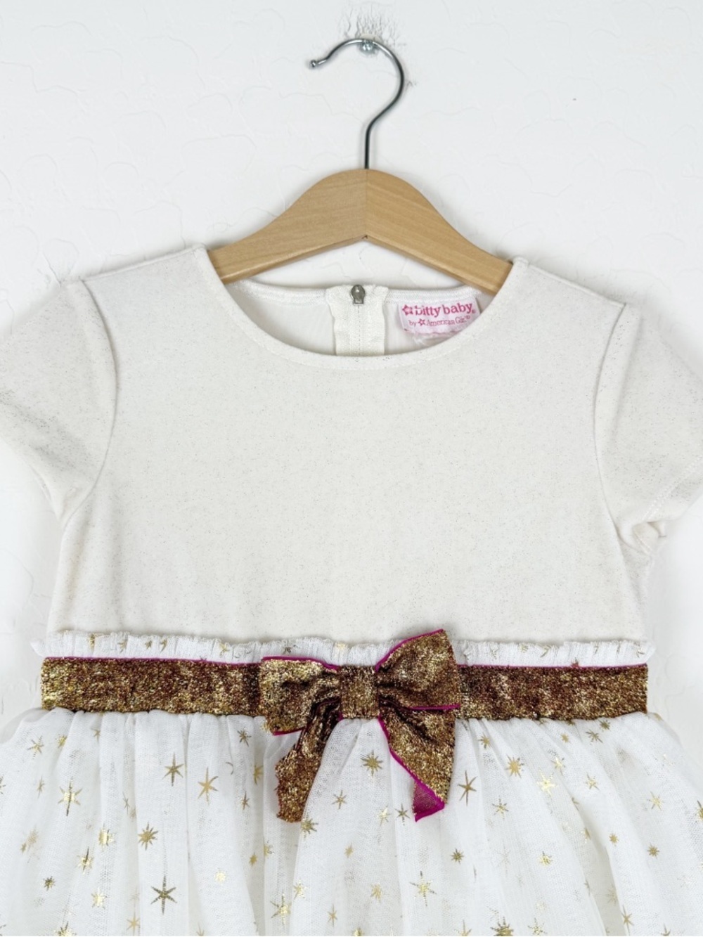 American Girl bitty baby Golden Twinkle Dress - Picture 3 of 8